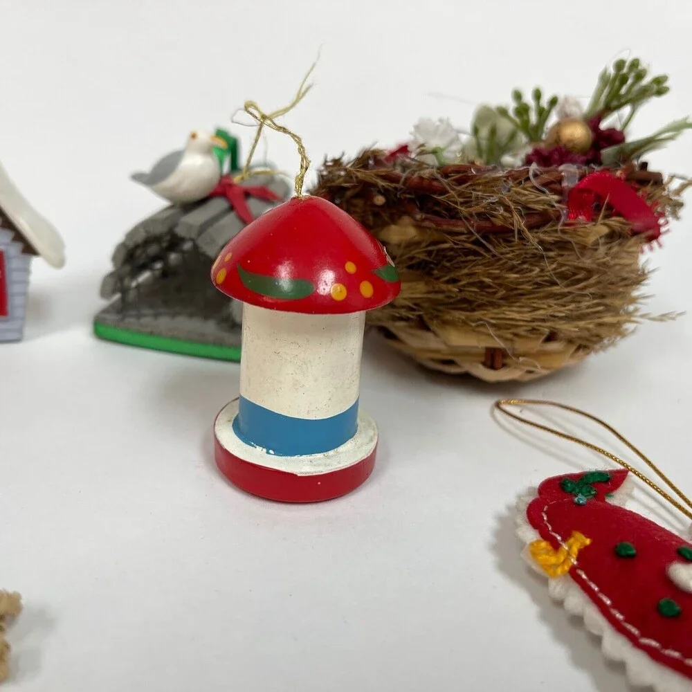 Hallmark‎ Kurt Variety Brands Birds Nest Christmas Tree Ornaments Lot of 7